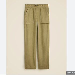 J. Crew Cargo Linen blend pant size 2 color: linden green